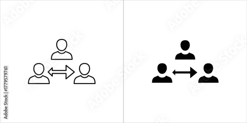 Team communication black glyph icon