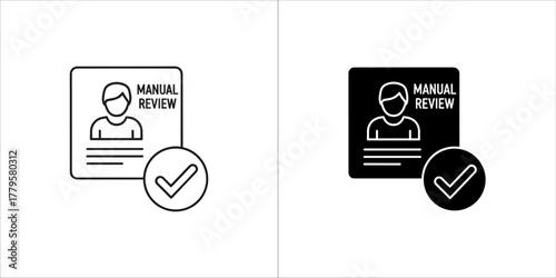 Manual review icon with check mark