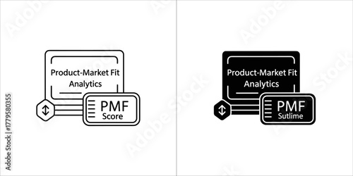 Product market fit analytics icon, pmf score