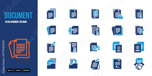 document colored icon set vector design good for web and mobile app