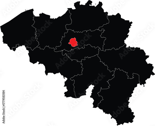 Vector Map of Brussels- Capital Region of Belgium Map