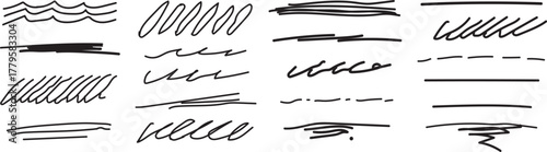 Title:
Black Pencil Scribble Lines and Strokes Hand Drawn Texture Collection Set