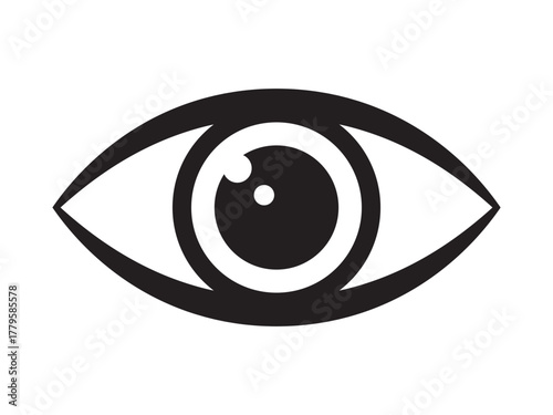 Eye Icon – Eyeball and Vision Symbol, View and Observation Symbol.