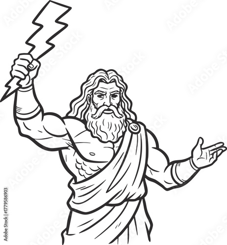 greek god zeus vector illustration
