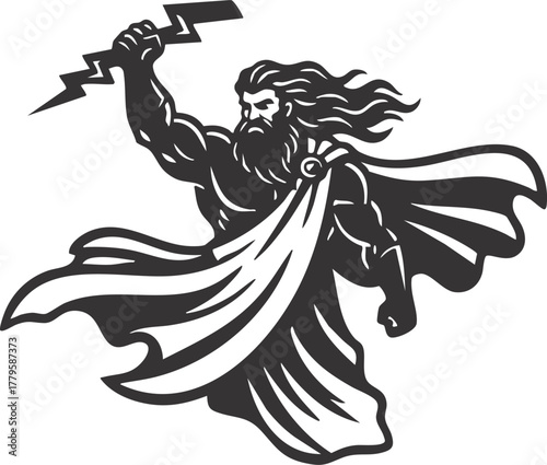 greek god zeus vector illustration