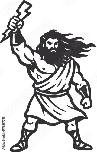 greek god zeus vector illustration