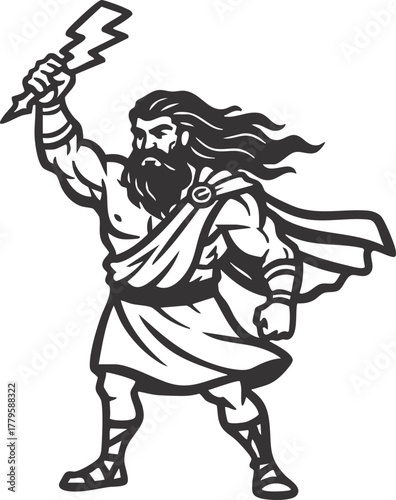 greek god zeus vector illustration