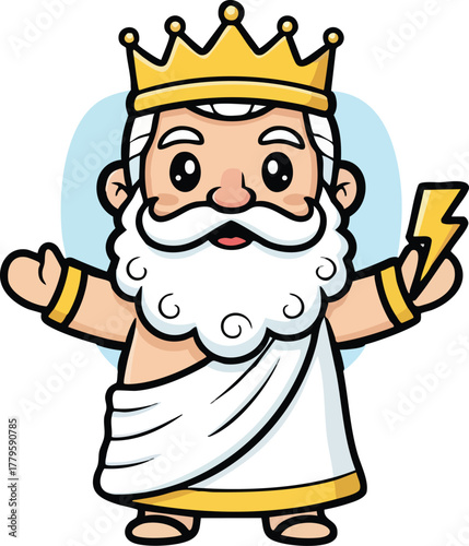 greek god zeus vector illustration