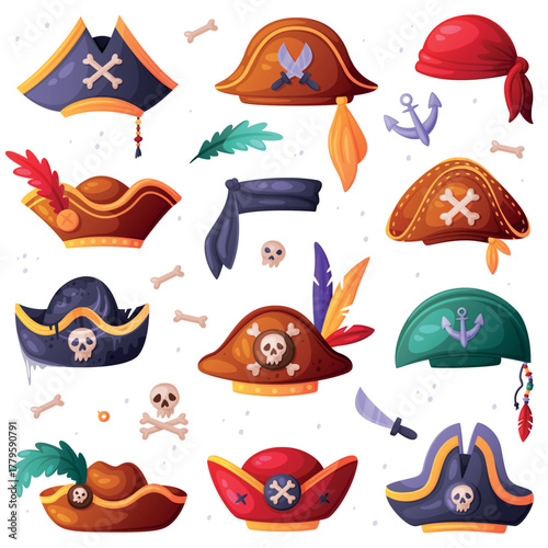 Pirate Hat and Headdress for Corsair Vector Set