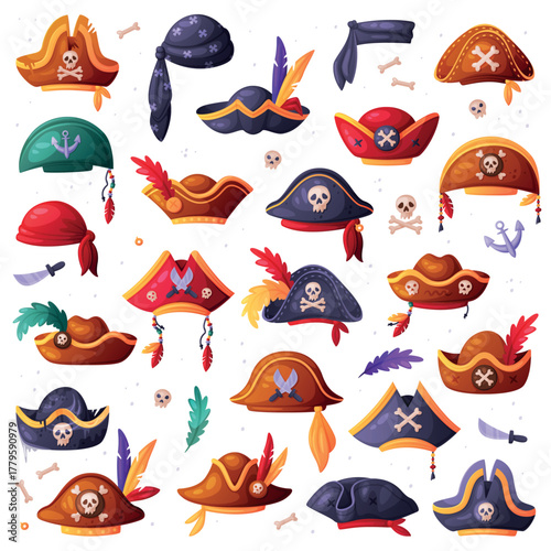 Pirate Hat and Headdress for Corsair Vector Set