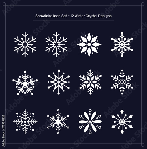 눈결정 아이콘 일러스트 | 겨울 눈송이 데코 요소