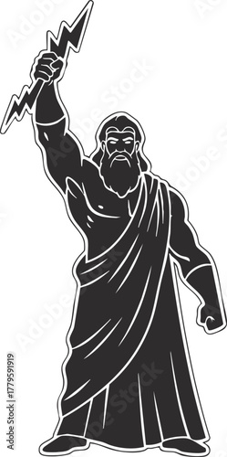 greek god zeus vector illustration