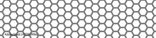 Honeycomb pattern with hexagon mesh texture bee comb grid. Black and white honey hexagonal cells seamless texture. geometric hive hexagonal honeycombs. Vector illustration.