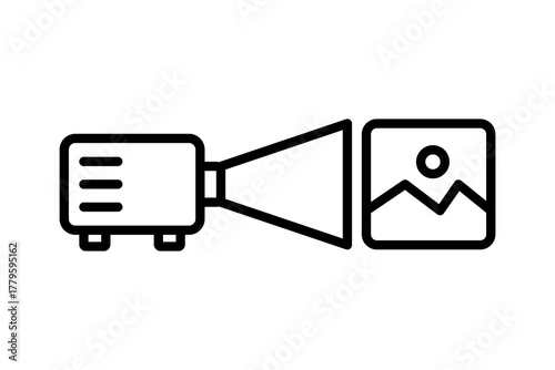 Projector display Icon. Icon related to Presentation. Line icon style. Simple vector design editable