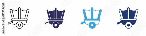 A collection of cart icons in . Stock vector.