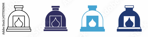 A collection of furnace icons in. Stock vector.