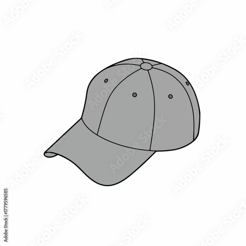 Outline Simple Baseball Cap Sport Equipment Headwear Apparel Fashion Icon