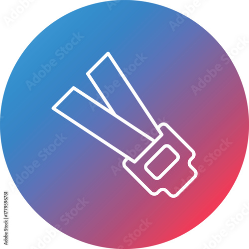 Seat Belt Line Gradient Circle Background Icon