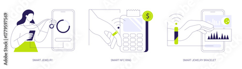 Smart jewelry isolated cartoon vector illustrations se