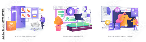 AI-Powered Everyday Smart Living abstract concept vector illustrations.