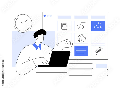 Class schedule isolated cartoon vector illustrations.