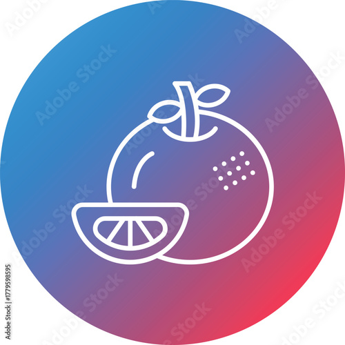 Tangerine Line Gradient Circle Background Icon