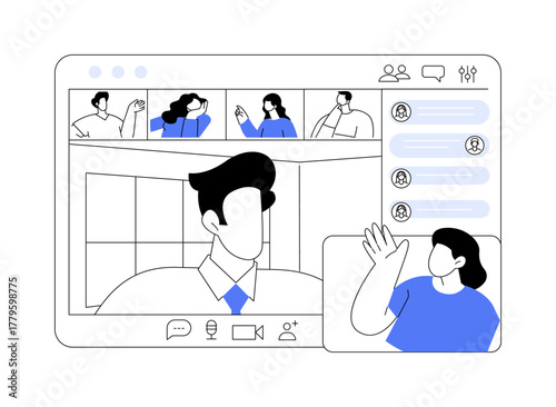 Conferencing app isolated cartoon vector illustrations.