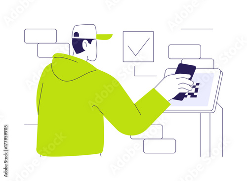 Hands-free access abstract concept vector illustration.