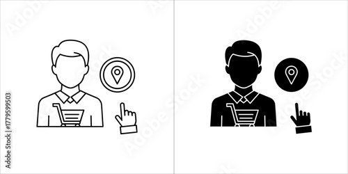 Shopping location icon, representing retail