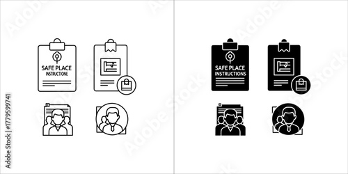 Safe place instruction icon for delivery service