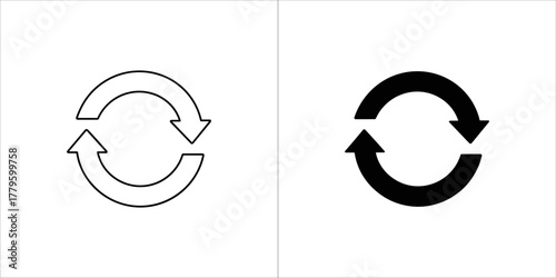 Refresh icon vector illustration in two styles