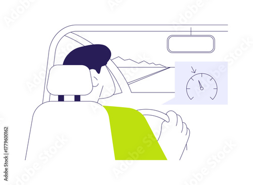 Cruise control abstract concept vector illustration.