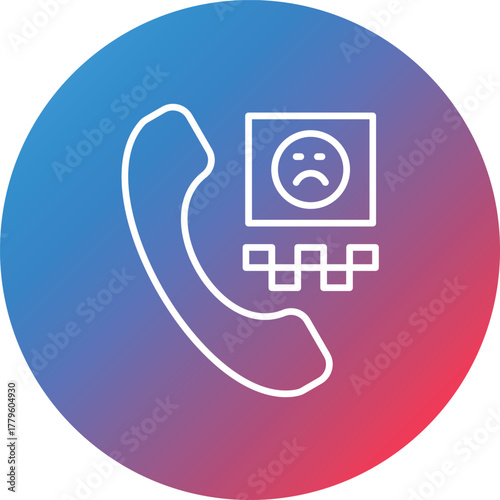 Complaint Line Gradient Circle Background Icon