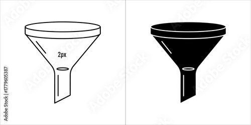 Funnel icon, filter, funnel, filtration, analysis