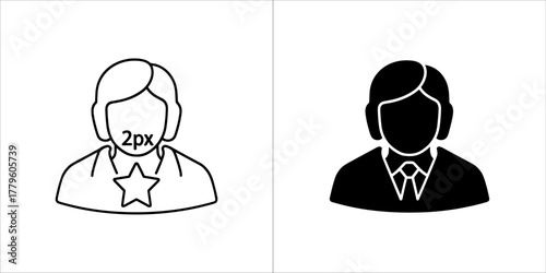 Person with star on shirt icon vector image