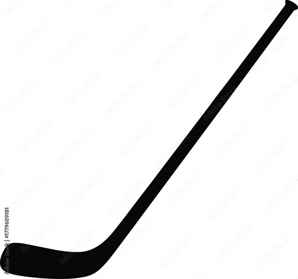 Naklejka premium Classic ice hockey stick silhouette isolated on a white backdrop