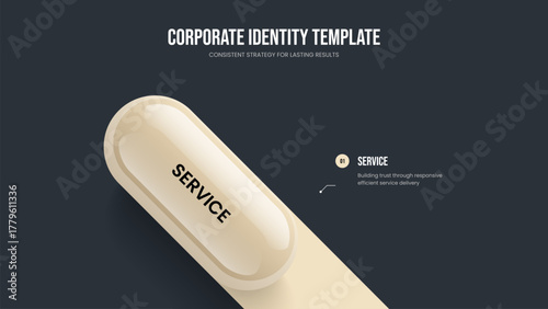 Business Plan Frame Layout Vector Illustration. Service Strategy One Element Diagram Slideshow Design. Advertising Portfolio 1 Option Infographic Slide Template.