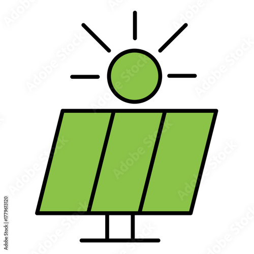 This minimalist solar power generator is a simple, environmentally friendly illustration.