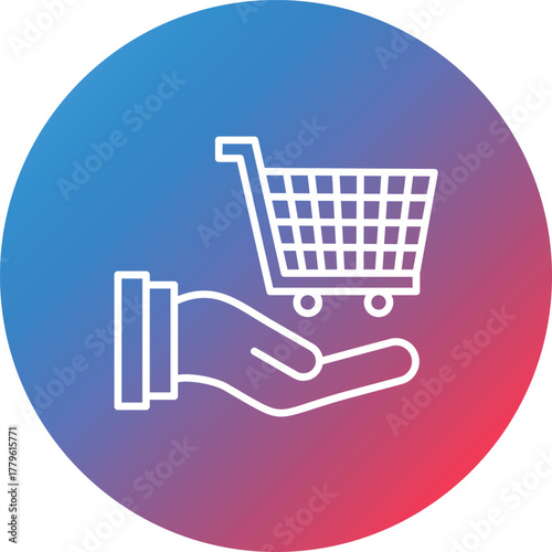 Purchasing Line Gradient Circle Background Icon