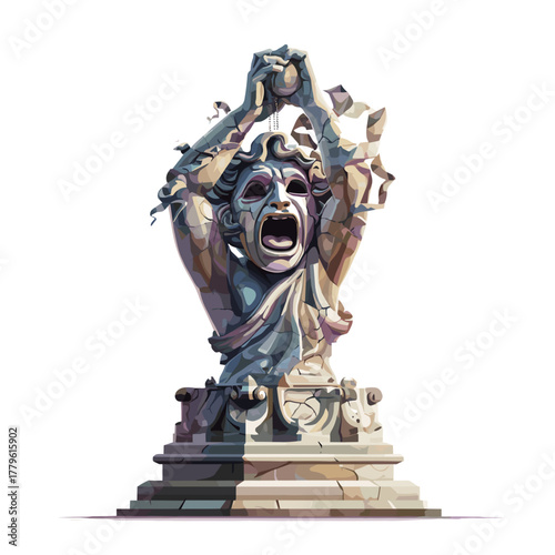 Funny Sculpture Vector Clipart