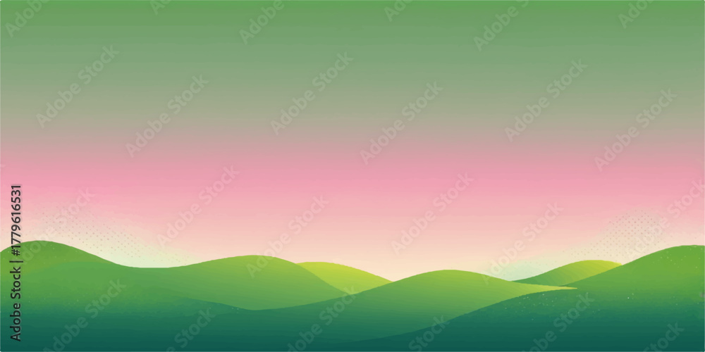 Obraz premium Vibrant abstract rainbow landscape vector with a colorful mountain, sky, and sunset scene