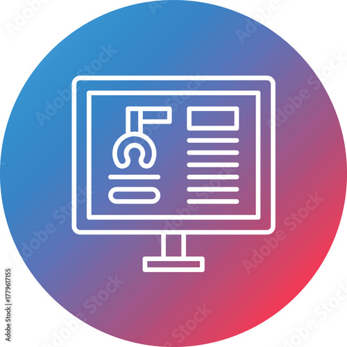 Retrieval Line Gradient Circle Background Icon