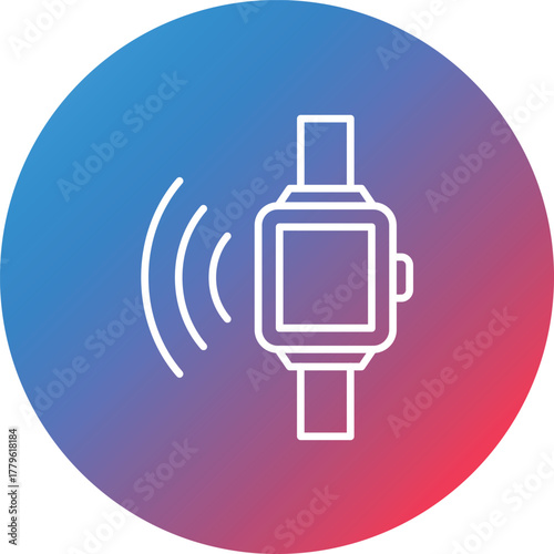 Smart Watch Line Gradient Circle Background Icon