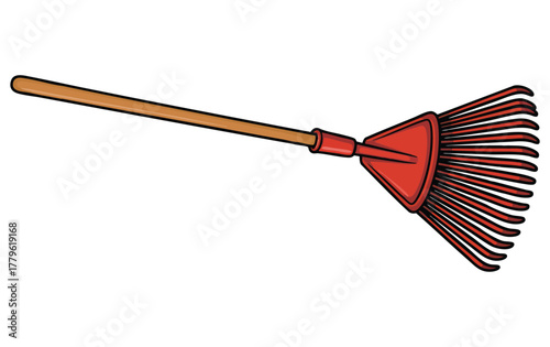 Isolated simple rake illustration vector design ideal for garden landscaping farm tool outdoor nature or agricultural themed creative design projects