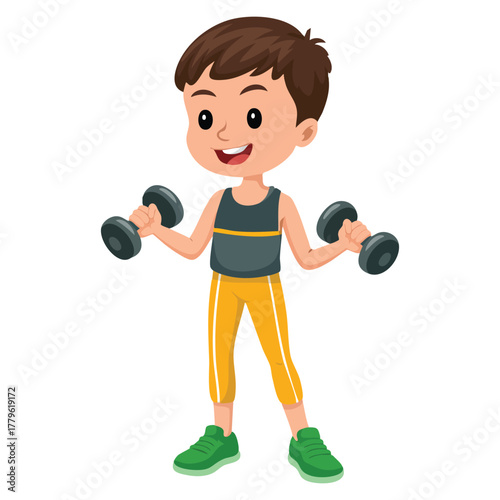 Illustration of strong man lifting weights isolated on white background vector design ideal for bodybuilding fitness sports or exercise creative designs