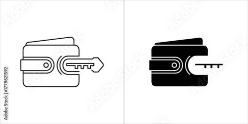 Wallet and key icon