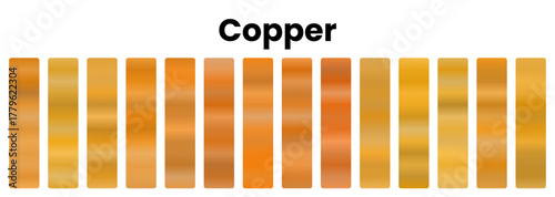 Warm copper gradients, metallic reddish-brown hues, rustic rich tones, perfect for antique designs, shiny art, earthy visuals, classic projects, vibrant color palettes, textured backgrounds.