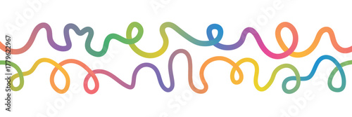 The pattern of abstract color gradient lines.  Gradient Vector Wave 3D Graphic Shapes.  Rainbow Wavy Organic Ribbons.  A fun set of color gradient lines for kids to doodle.