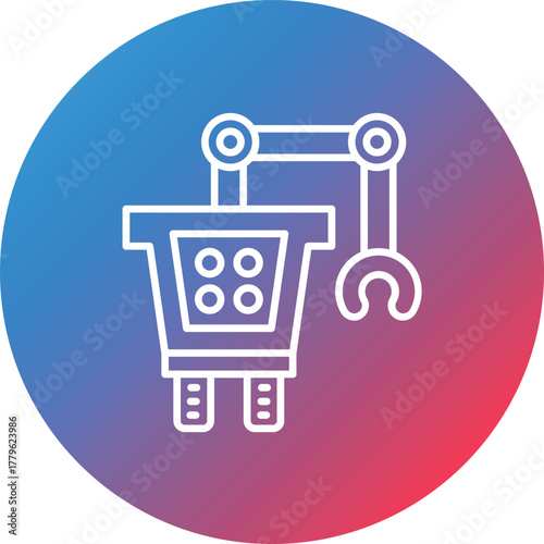 Autonomous Robotics Line Gradient Circle Background Icon