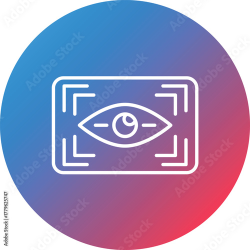 Eye Scanner Line Gradient Circle Background Icon
